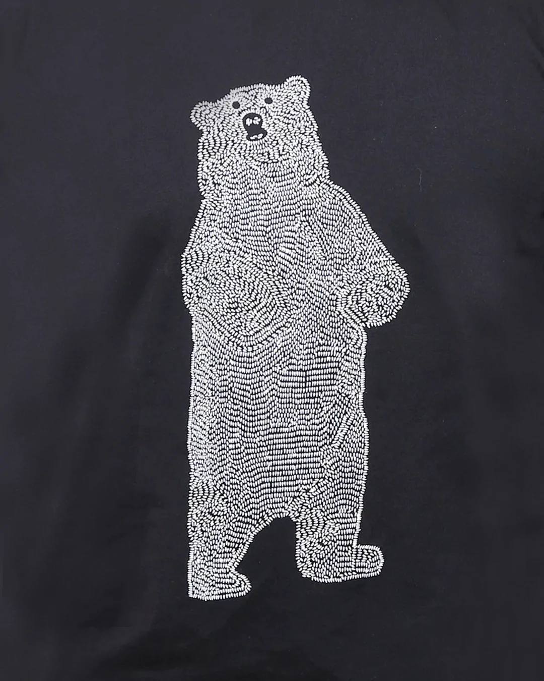 Bear Printed T-Shirt, Unisex Black