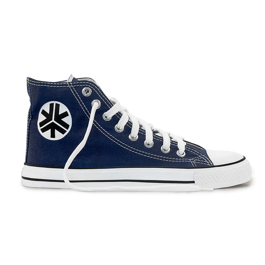 Etiko Vegan High Top Sneakers Blue and White Organic and Fairtrade Certified Ethical Sneakers
