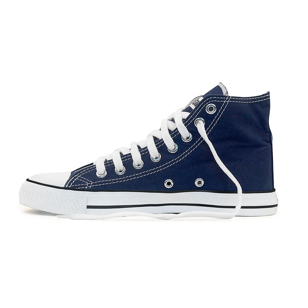 Etiko Vegan High Top Sneakers Blue and White Organic and Fairtrade Certified Ethical Sneakers