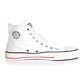Etiko Vegan High Top White Stripe Sneakers Organic and Fairtrade Certified Ethical Sneakers