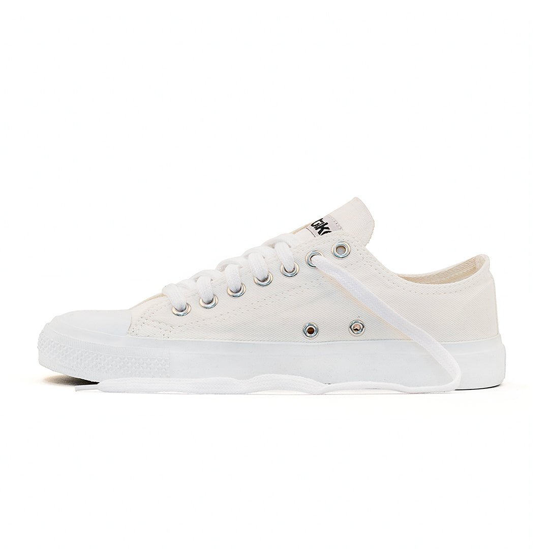 Etiko Vegan Low Cut All White Sneakers Organic and Fairtrade Certified Ethical Sneakers