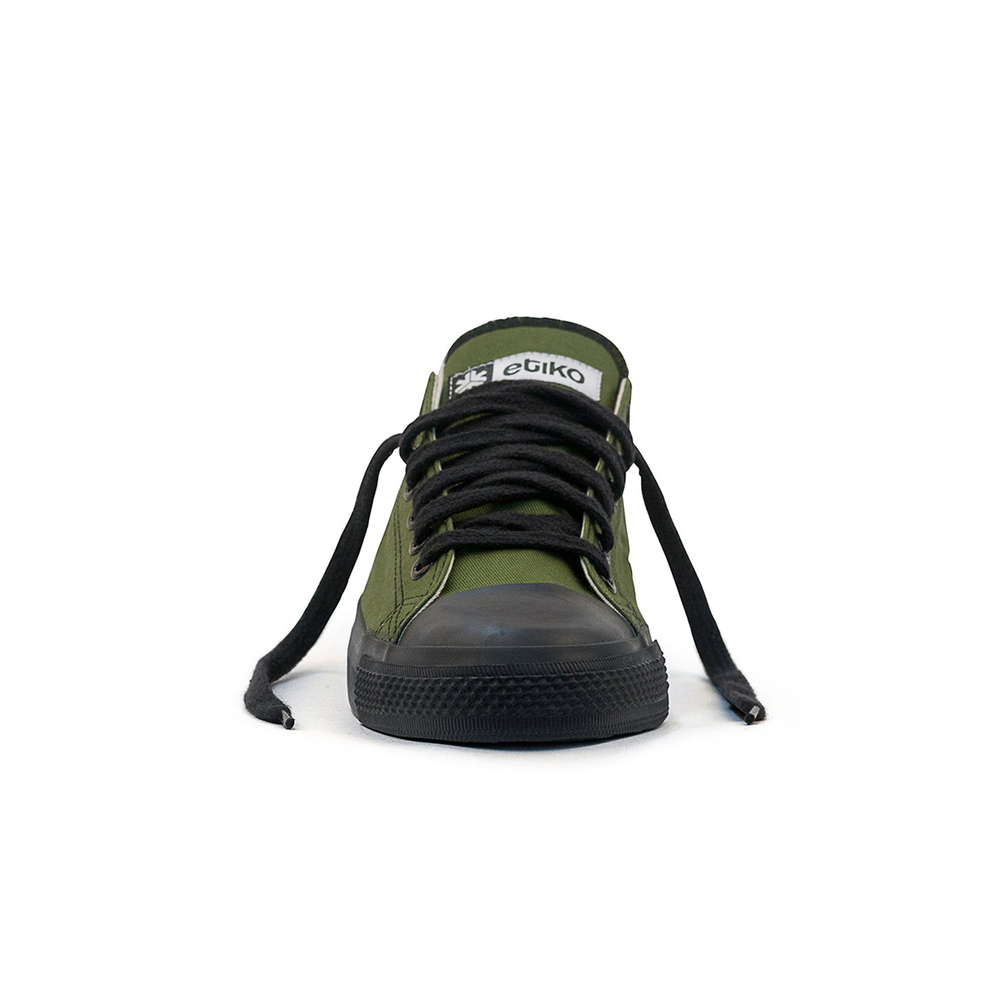 Etiko Vegan Low Cut Olive and Black Sneakers Organic and Fairtrade Certified Ethical Sneakers