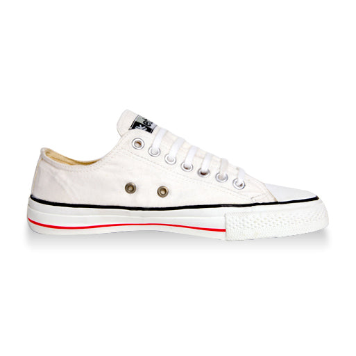 White Stripe Vegan Lowcut Sneakers