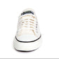 Etiko Vegan Low Cut White Stripe Sneakers Organic and Fairtrade Certified Ethical Sneakers