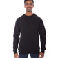 Etiko black organic cotton crew neck top with long sleeves, ethically made, certified organic