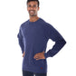 Etiko navy organic cotton crew neck top with long sleeves, ethically made, certified organic