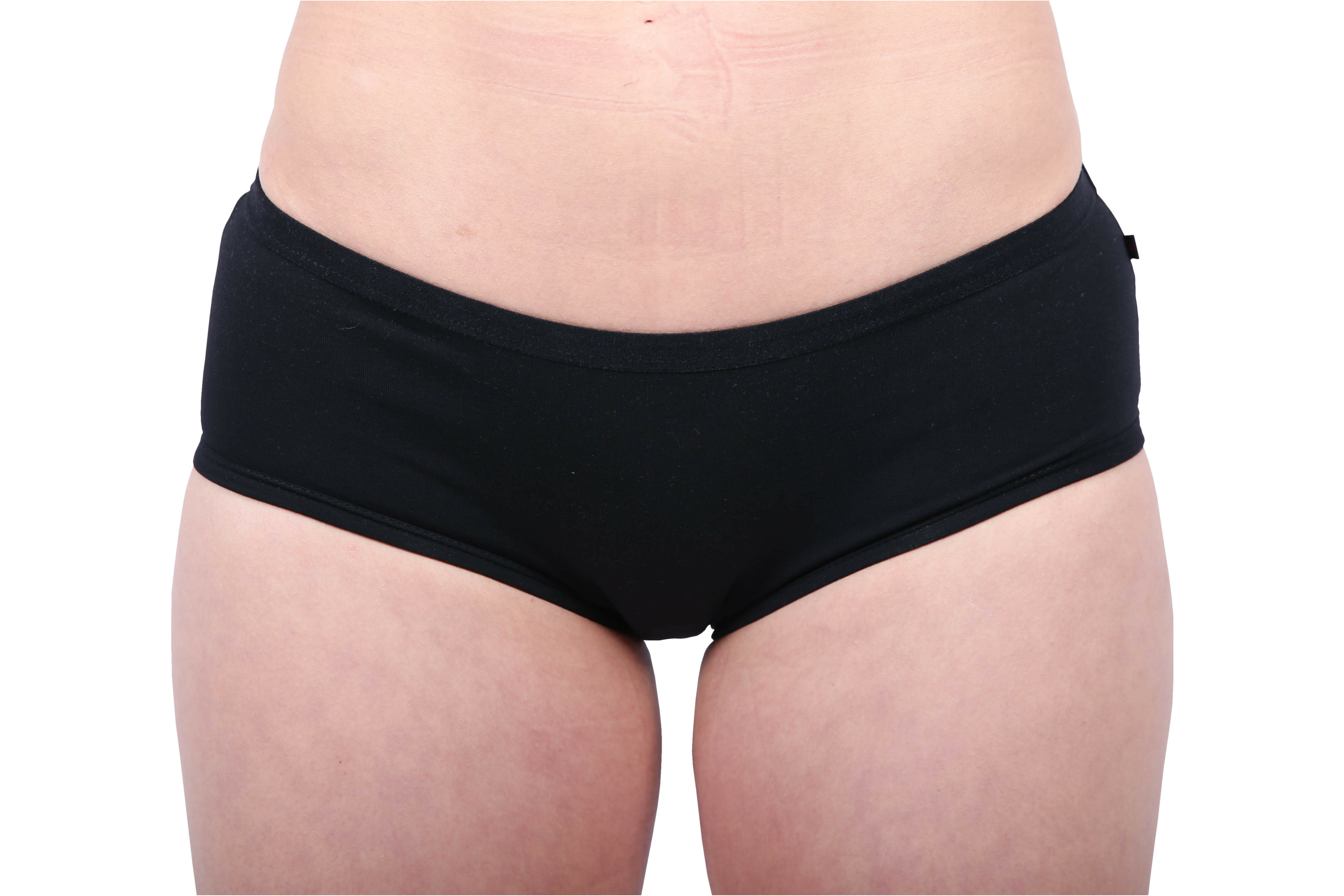 Black Organic Cotton Boyleg Women's Underwear