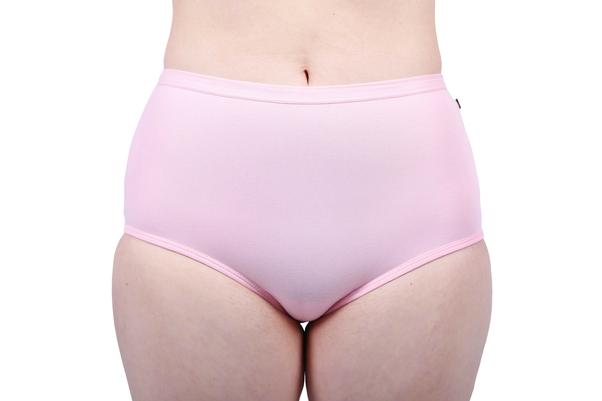Etiko Pink organic cotton full brief ethical underwear with a elasticated waist, fairtrade certified