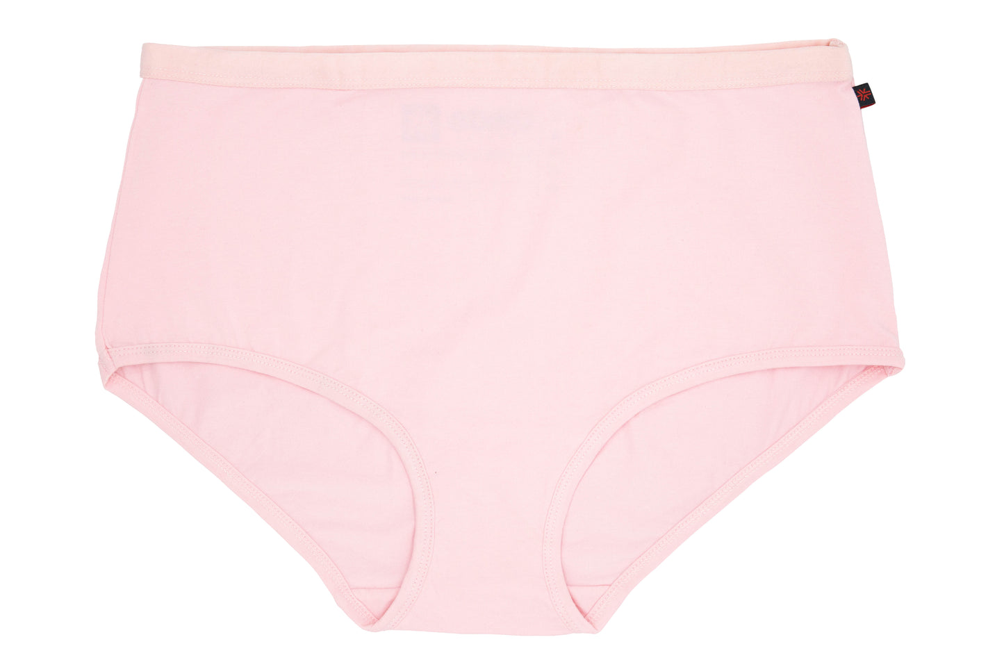 Etiko Pink organic cotton full brief ethical underwear with a elasticated waist, fairtrade certified