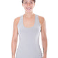 Grey tank top with racerback ethically made of fairtrade certified organic cotton