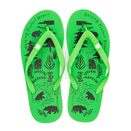 Etiko Natural Rubber Thongs Green and Black Flip-Flops Organic and Fairtrade Certified Ethical