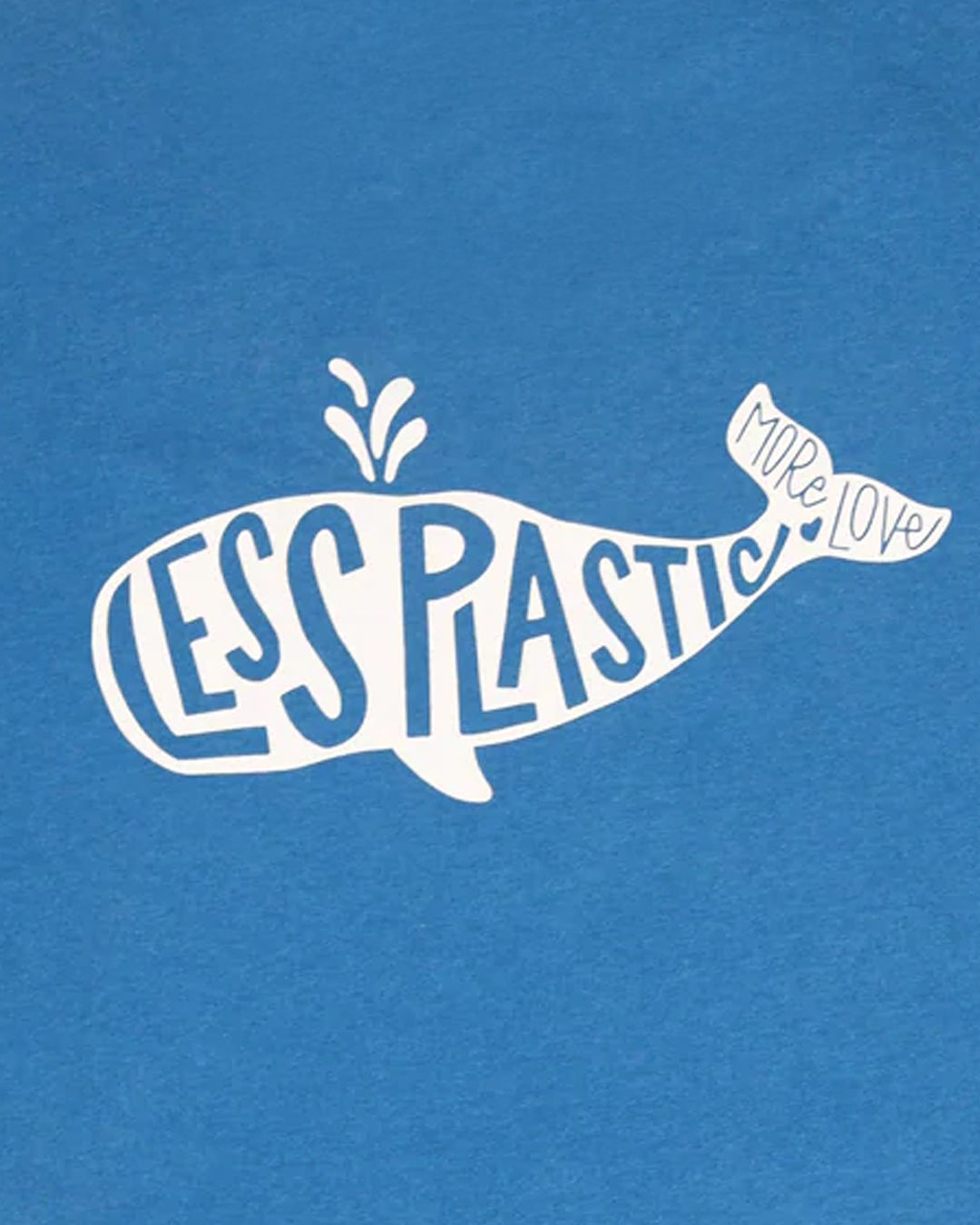 Etiko Fairtrade Certified Organic Cotton Less Plastic More Love Printed Blue Marle Unisex T-Shirt