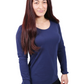 Etiko Fairtrade Certified Organic Cotton Navy Long Sleeve Women’s T-Shirt, Eco-Friendly