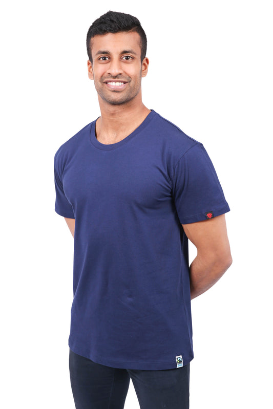 Etiko Fairtrade Certified Organic Cotton Navy Unisex T-Shirt, Ethically-made, Eco-Friendly