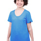 Etiko Fairtrade Certified Organic Cotton Blue Marle Womens Round Neck T-Shirt, Eco-Friendly