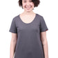 Etiko Fairtrade Certified Organic Cotton Charcoal Womens Round Neck T-Shirt, Eco-Friendly
