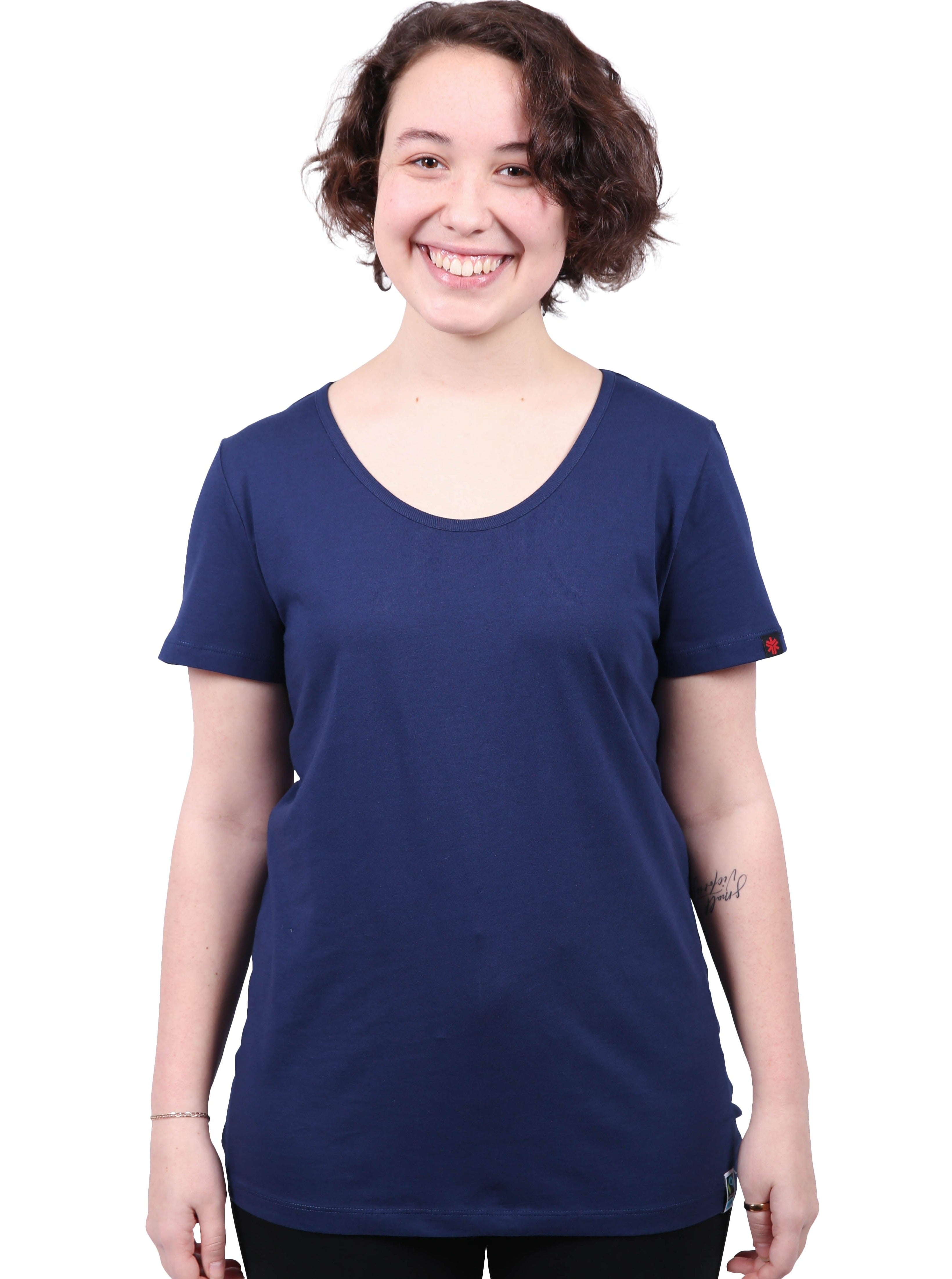 Womens Navy Organic Fairtrade Tee