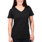 Etiko Fairtrade Certified Organic Cotton Black Womens V-Neck T-Shirt, Eco-Friendly
