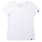 Etiko Fairtrade Certified Organic Cotton White Womens V-Neck T-Shirt, Eco-Friendly